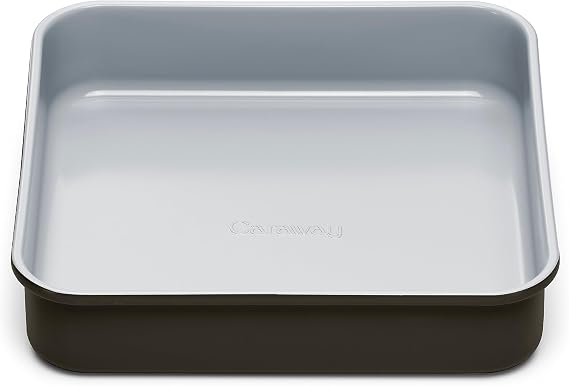 Caraway Non-Stick Ceramic-Coated 9" Square Pan | Naturally Slick Ceramic Coating, Non-Toxic, PTFE and PFOA Free, Perfect for Brownies, Lemon Bars, Cakes, and More, Black