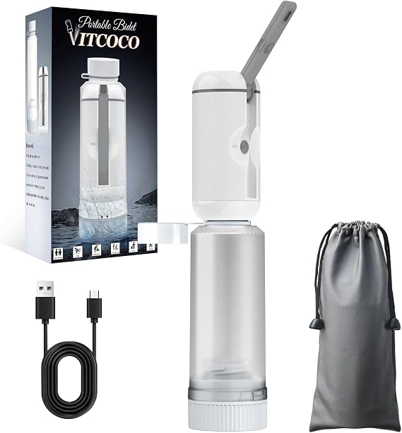Portable Bidet for Travel, Rechargeable Waterproof Sprayer,White