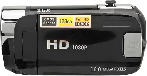 1080P Video Camera, 16MP Digital Camera with 2.4 Inch Rotatable Screen, 16X Digital Zoom Camcorder for Vlogging Travel and Home Recording
