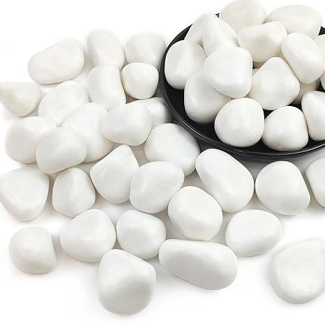 20lbs White Rocks for Landscaping,1-2 Inch Decorative Pebbles for Plants,River Rocks for Backyard,Flower Beds, Indoor Fountains, Paths, Aquarium Vase,Outdoor Garden