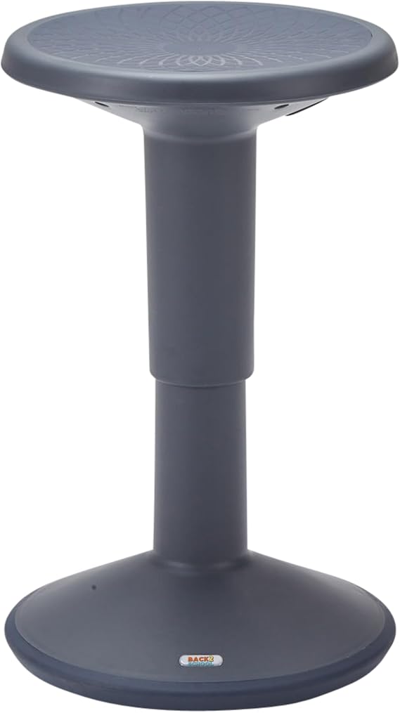 Back2School Express Adjustable Height Active Learning Wobble Stool, Grey | Durable plastic, GREENGUARD Gold Certified, 13 years +, 220 lb capacity, 15.7-21.7in height, fully assembled, classroom/home