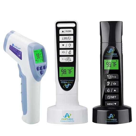 Premium Bundle Color-Coded Touchless Infrared Digital Forehead Thermometer for Adults and Babies