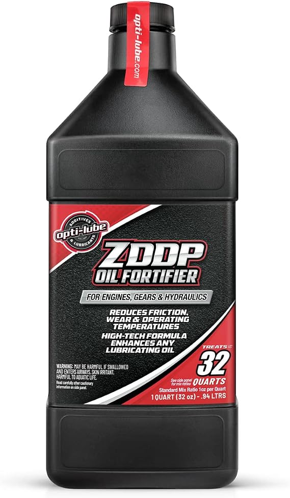 Opti-Lube ZDDP Oil Fortifier with Zinc & Friction Modifiers, 1 Quart | Reduces friction and wear, lowers oil temperatures and helps improve fuel economy