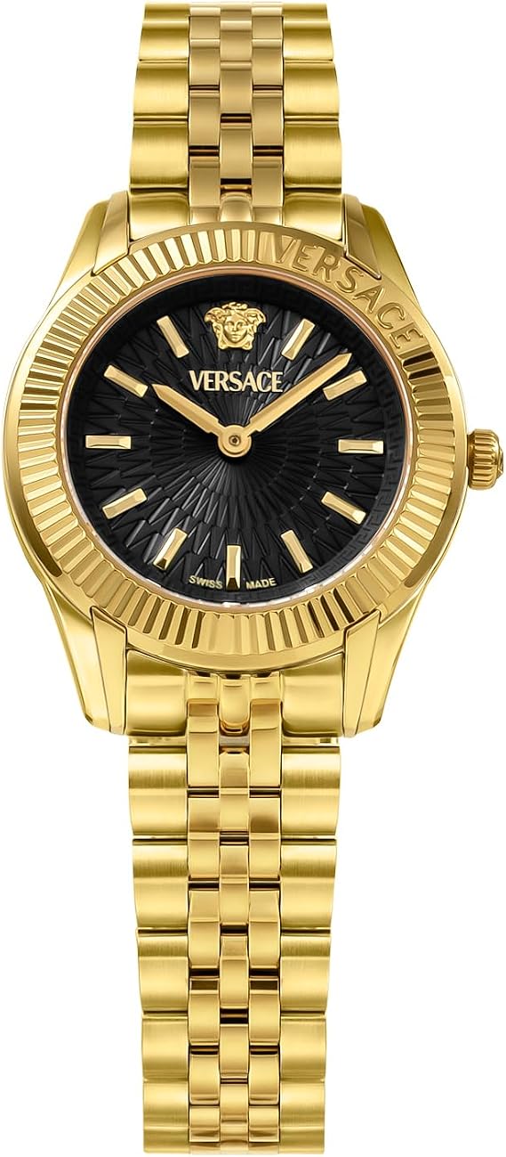 VERSACE Women's GRECA TIME LADY Watch Quartz Daily Life Water Resistant Sapphire Glass Parallel Import, Black, Bracelet Type