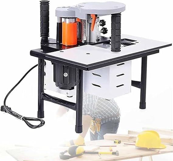 Wood Edge Banding Machine Portable Edge Banding Machine for Woodworking Adjustable Speed and Temperature Double-Sided Glue Speed 2-6m/s Thickness 0.3-3mm,White