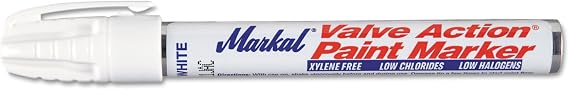 Laco Markal 96820 White Valve Action Paint Marker (Pack of 12)