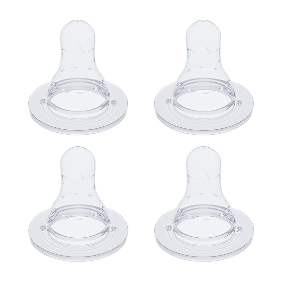 Silicone Baby Nipple for Dr Brown's Natural Flow Level 2 Narrow Baby Bottles, Soft Bottle Nipples for Baby 3m+, Medium Flow, 4-Pack