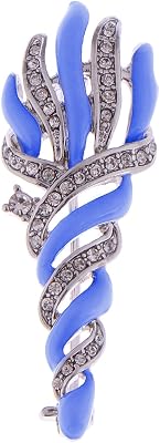 Alilang Women Enamel Torch Sparkly Clear Crystal Rhinestones Brooches Vintage Pins