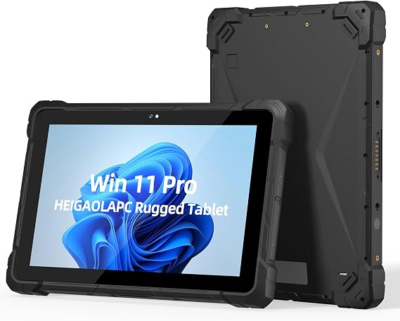 IP67 Rugged Tablet, N100 (up to 3.4GHz), 8GB RAM 128GB ROM, 10,1 Zoll Windows 11 Pro Industrie Tablet PC with 8000mAh Battery 4G LTE USB3.0 / WiFi 5 / BT5.0 / FHD for Outdoor Fieldwork