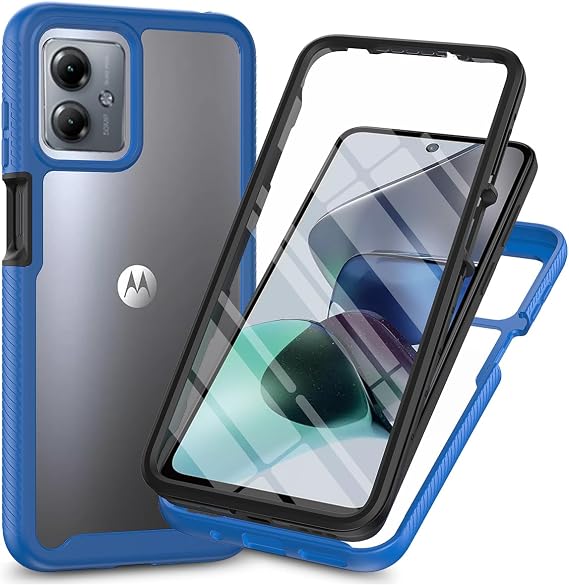 Sawiqpd for Motorola Moto G14 Case and Screen Protector, Blue