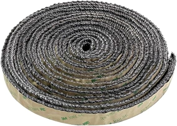 Self Adhesive Stove Window Glass Gasket Tape, 1" Width 72" Length | Wood Stove Gasket, Flat Stove Door Glass Gasket, Self Stick Flat Gasket Tape for Stove and Fireplace Window Glass