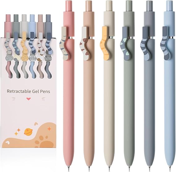 Mr. Pen- Retractable Gel Pens, 6 Pack, Black Ink, Fine Point 0.5mm
