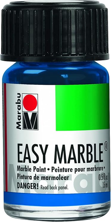 Marabu Easy Marble Paint - Metallic Blue - Dive into a Sea of Limitless Inspiration with the Shimmering Depths of This Metallic Ocean Blue - 15ml