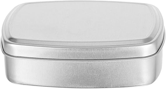 Rectangular Soap Box Travel Container Aluminum Finish One Piece