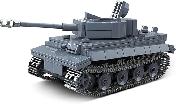 Tiger Tank Building Blocks Set, 1:32 WWII Army Tank Toys Building Kit, 503PCS Military Light Tanks Vehicle Model Equipped with Weapons Creative Gifts for History Enthusiasts Military Fans Teenagers