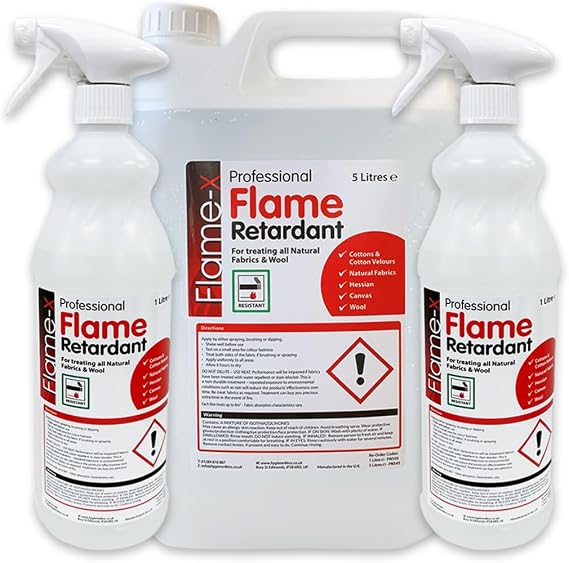 Flame Retardant Liquid -2x 1L Trigger Sprays & 1x 5L Refill