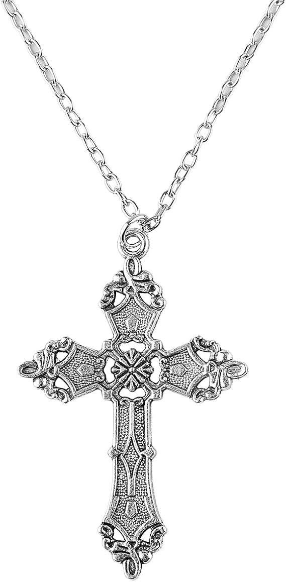 Gothic Cross Pendant Necklace,Stainless Steel Cross Pendant,Vintage Cool jewellery for Special Occasions, Anniversaries,Festive,Birthady Gift