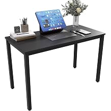 Computer Desk for Small Space, Modern Simple Laptop Desk, Computer Table Study Writing Desk for Home Office, Dining Room, Living Room (Black, 120 x 60cm)
