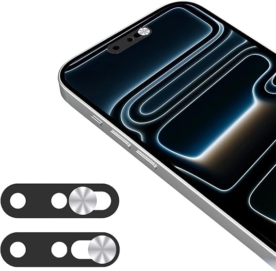 Front Camera Cover Compatible for iPhone 17 Pro Max/ 17 Pro/17 Air/17,Webcam Cover Protect Privacy and Security,Not Affect Face ID,Strong Adhesive-Silver-Updated Version