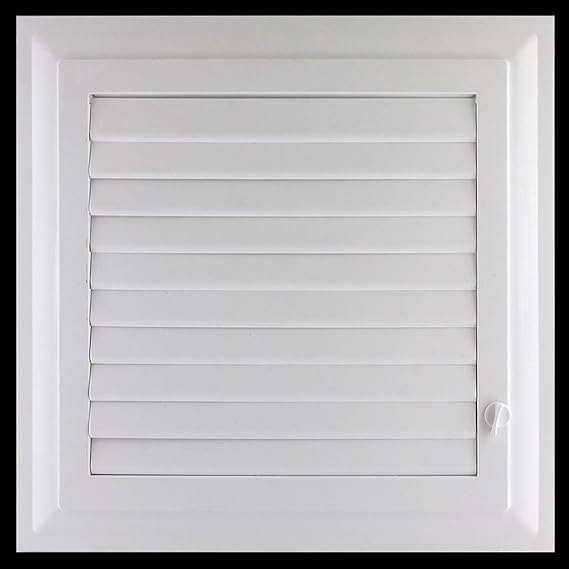 Almond10 Culvert Bathroom Wc Toilet Vent Plastic Shutter White 35x45 CM