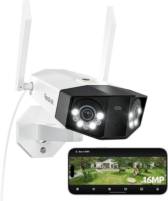 Reolink 16MP Security Camera Outdoor Dual Lens 180 Degree Duo 3 WiFi