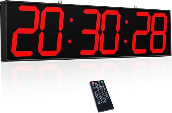 CHKOSDA 28.4in Double Sided Digital Wall Clock, Multifunctional Led Large Clock with Timer, Temperature and Date Display, Hanging Digital Clock Large Display for Corridors, Hospitals (Red)