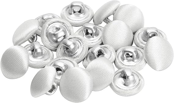 CHICTRY 20Pcs Tuxedo Buttons Bridal Buttons Smooth Satin Covered Metal Shank Buttons for Suits Gowns Blouses Shirts Upholstery Beige One Size