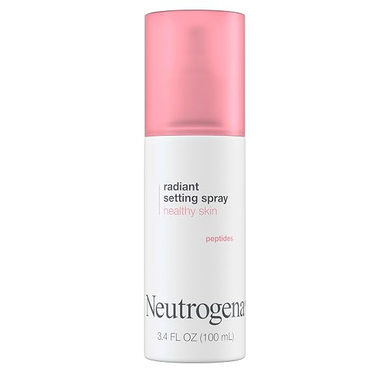 Neutrogena Healthy Skin Radiant Setting Spray, 3.4 fl oz | Long-Lasting Face Mist with Antioxidants & Pep-tides, Lightweight Hydrating Formula Locks Makeup for Glowing, Refreshed Skin