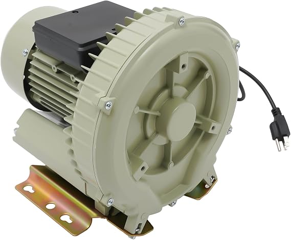 370W Air Pump Blower, 110V Commercial Aquaculture Vortex High Pressure Air Blower, Industrial High Pressure Blower for Aquarium Seafood Pond Fish Tanks Vortex Air Blower Columnar Grey