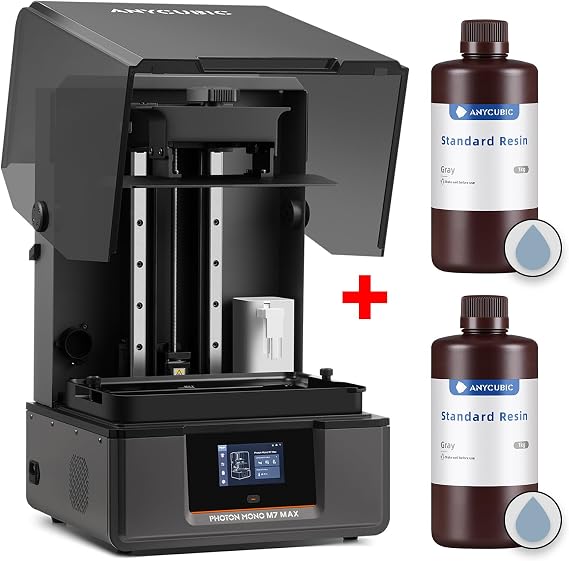 ANYCUBIC Photon Mono M7 MAX and Standard 3D Printer Resin (Grey, 2KG), Resin 3D Printer Bundles