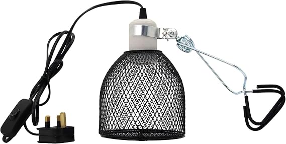 Reptile Heating Lamp with Clip, Tortoise Ceramic Heat Lamps Lampshade Holder for E27 UVA UVB Bulbs Reptile Anti-scalding Bracket Cage for Lizard Spider Snake Bearded Dragon Chick [Energy Class A]
