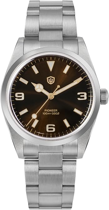 WD1016 VH31 Sweep Quartz Watch - Men Watches 37mm Dial Stainless Steel Wristwatch Luminous Waterproof 100M