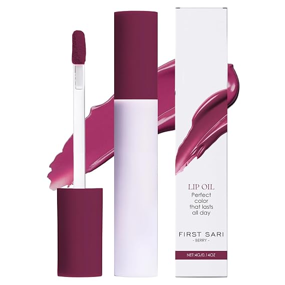 Eadwe Lips Staining Lip Oil, 2025 New Both an Oil and a Stain, Lip Tint Lips Oil Long-Lasting Moisturizing, Non-stick to Cup, Rose & Sweet Glossy Creamy Texture (#BERRY)