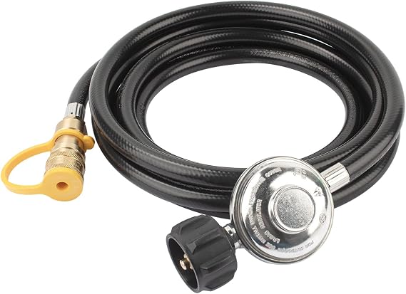 F271803 Propane Hose with Regulator 3/8 inch Quick Connect 12ft Upgraded