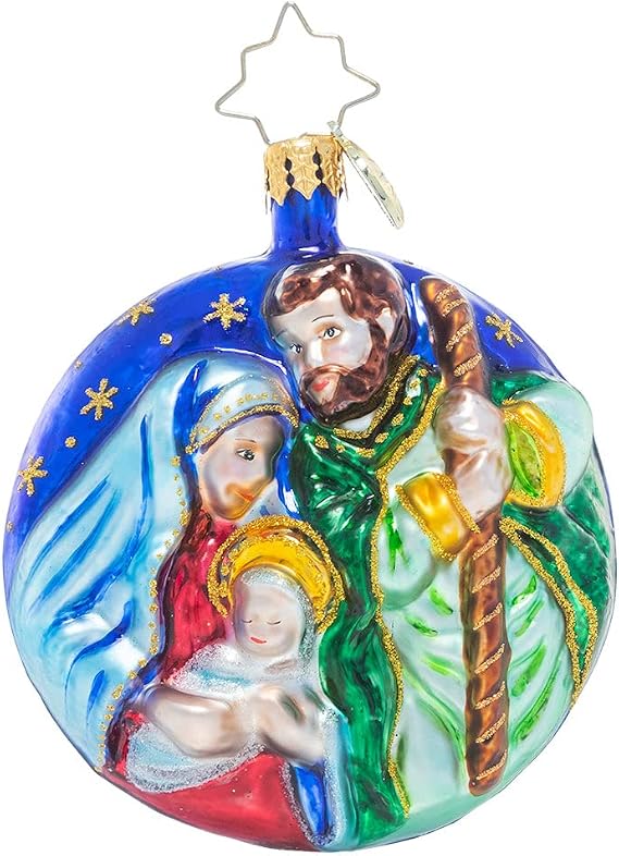 Christopher Radko A Holy Night Gem Glass Christmas Ornament