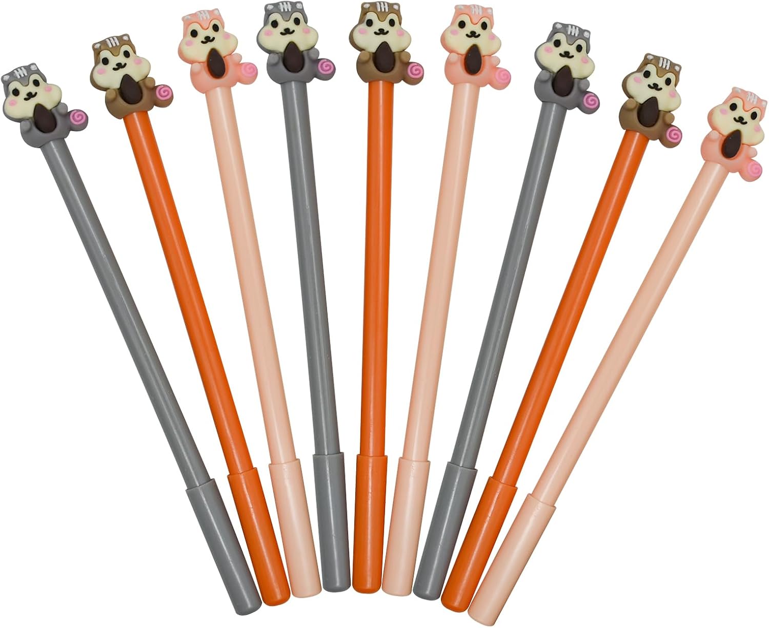 12PCS Cute Squirrel Pens Novelty Animal Gel Pens Nuts Top 0.5mm Black Ink For School Home Office Stationery Store