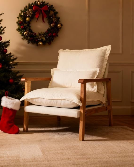 Karl home Midcentury Accent Chair, Beige