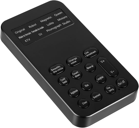 NUOBESTY Voice Changer Mini External Sound Card Effects Voice Changing Tool for Mobile and Computer for Live Streaming and