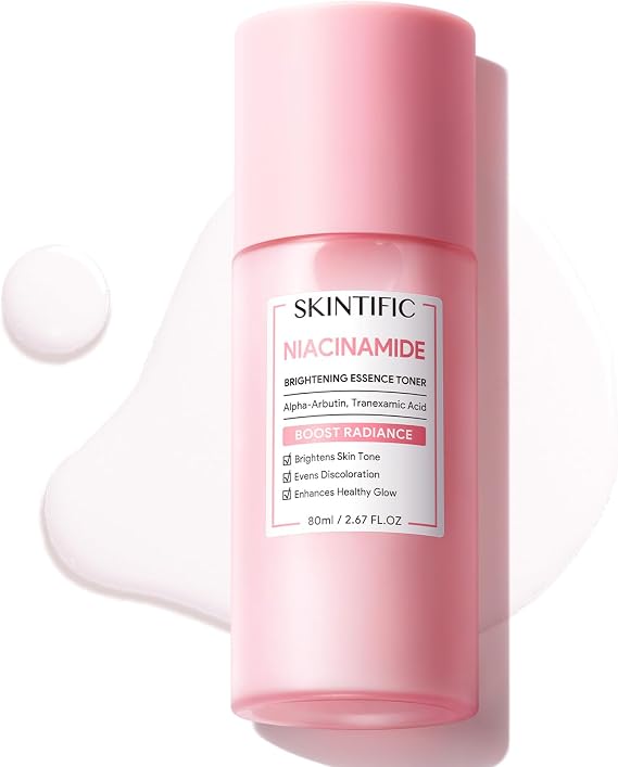 SKINTIFIC Niacinamide Toner 80ml/2.67 fl.oz | Gentle 1% Glycolic Acid + Niacinamide + PHA toner. Evens skin tone, minimizes pores, supports skin barrier with 5 Ceramides.