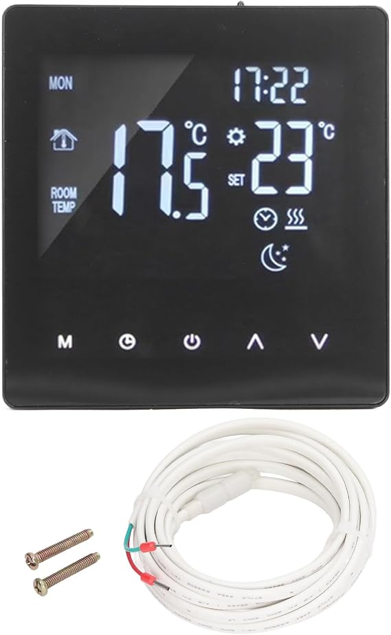 Smart Thermostat, Remote Control, Touch Screen, Programmable, Energy Efficient, Compatible with Tuya App, Tmall Genie and Xiaodu, for Home, Office, Hotel (WiFi)