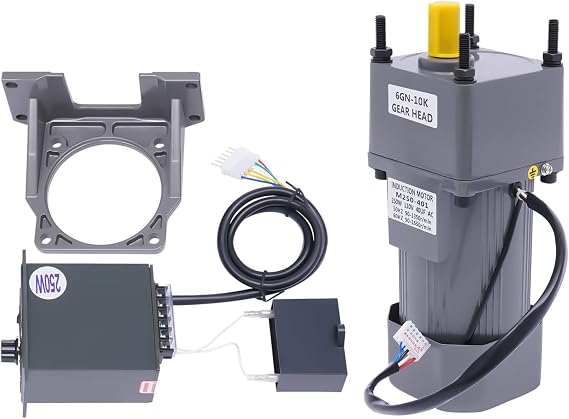 110V 10K AC Gear Motor 250W Electric Single-Phase Motor Speed Reduction Controller Adjustable Variable Speed Large Torque 0-135 RPM/min