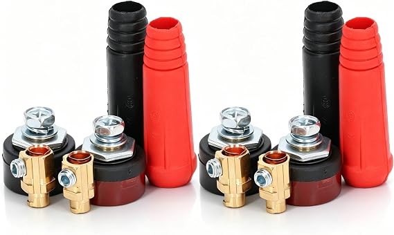 Welding Cable Panel Connector Plug Socket Set 12Pcs Quick Fitting Plug Socket Set Kit Welding Terminal Weldinglead Connectors for Power Supply
