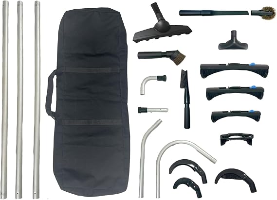 Wessel-Werk Commercial AeroVac Kit, High Reach Vacuum Duct Cleaning Attachment Set with Carry Bag,1.5 inch Wands and Accessories fit ProTeam, Sanitaire and More