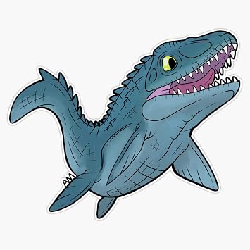 Chibi Mosasaurus Sticker Decal Size 5"