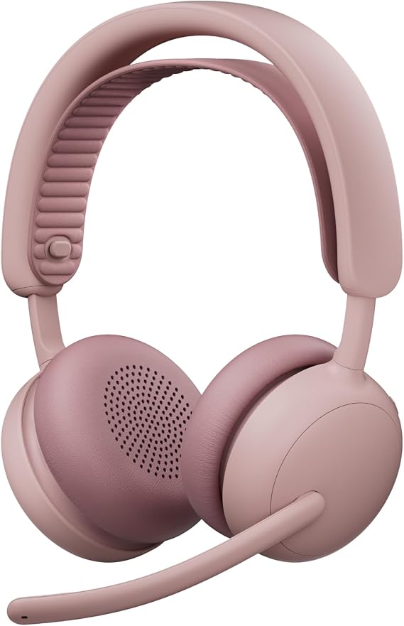 Logitech Zone Wireless 2 ES Noise Canceling Headset - Rose | Adaptive Hybrid, Bluetooth connectivity, noise-canceling technology, Wireless