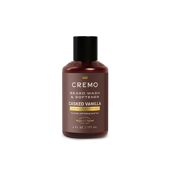 Cremo Beard Wash & Softener, All Facial Hair, Casked Vanilla, 6 Fl Oz