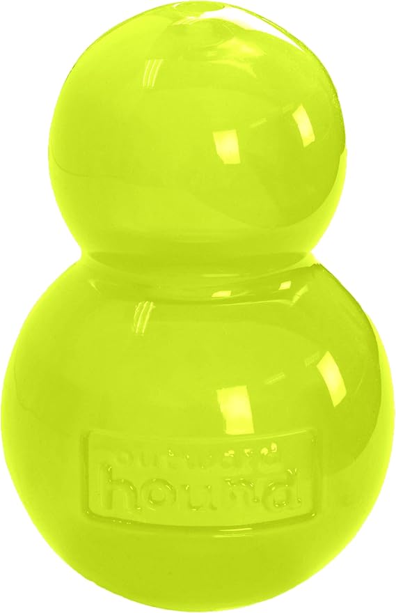 Outward Hound by Planet Dog Double-Tuff Stuffable Dog Toy, Large 5-Inch Green - Treat Dispensing Chew Ball for Medium to Large Dogs, Interactive Puzzle for Enrichment & Slow Feeding