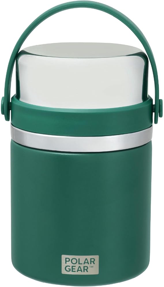 Polar Gear 600ml Insulated Food Flask For Hot Food - Soup Flask + Spoon | Vacuum insulated, Stainless steel, Food flask, Leakproof, BPA free, Foldable spoon, Insulated serving cup, Hot 6h, Cold 12h