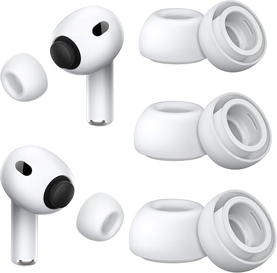 Foam-Infused Ear Tips Replacement Compatible with AirPods Pro 3 (2025), Superior Comfort, Enhanced Noise Cancellation, Secure Fit, Excellent Sound Quality (S/M/L, 3 Pairs)