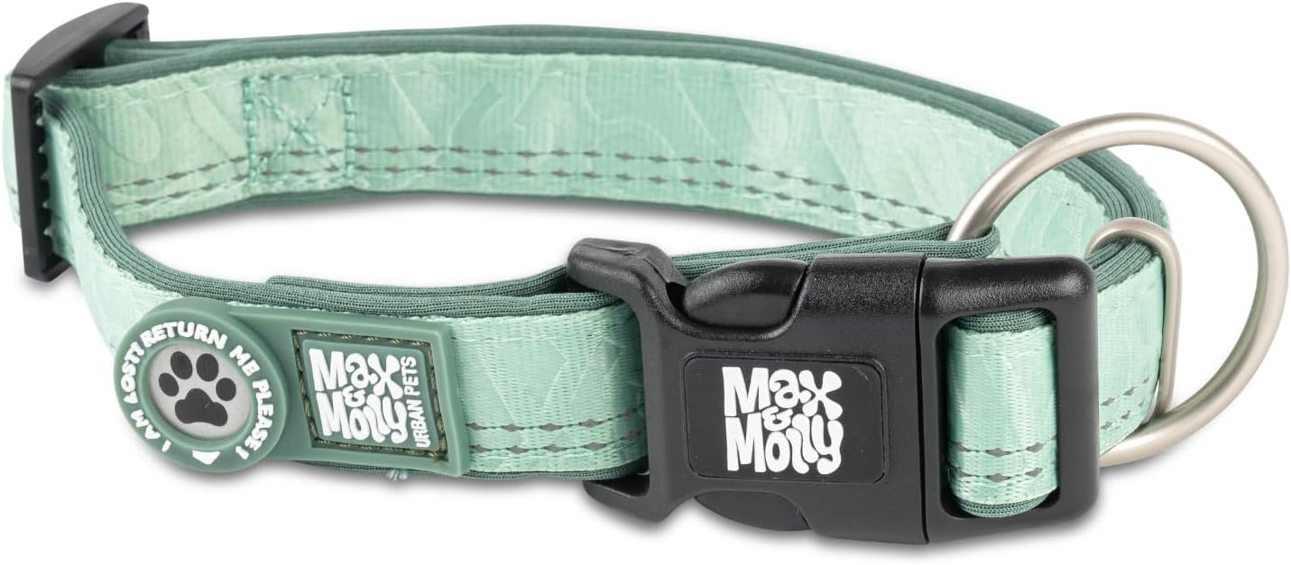 Max & Molly Urban Pets Matrix 2.0 Smart Tagged Dog Collar – Safe and Comfortable Collar Jade, M